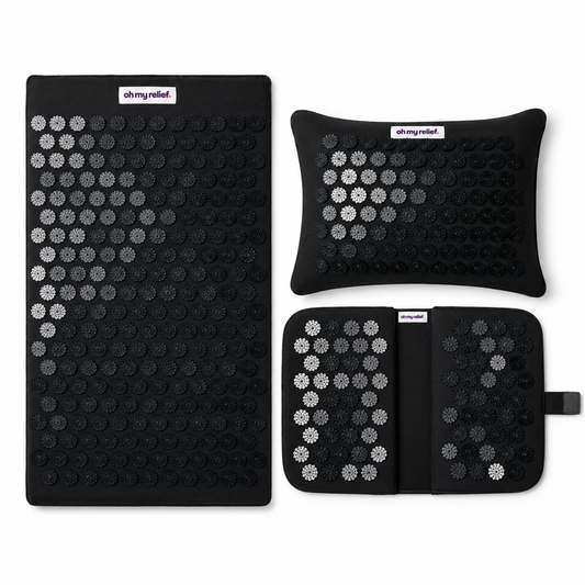 Oh My Relief black mat, pillow and foot pad bundle